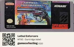 Lethal Enforcers Super Nintendo Entertainment System, NTSC cartridge label
