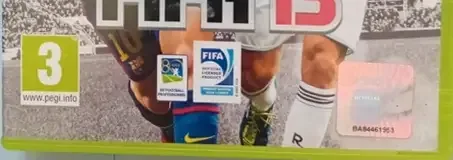 FIFA 13, the PEGI square on its front