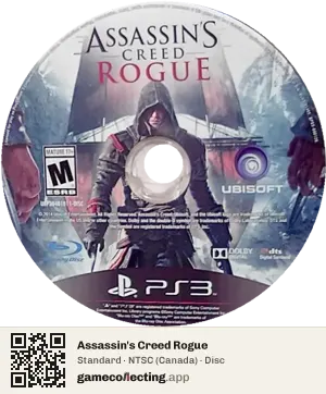 Assassin's Creed Rogue PlayStation 3, NTSC disc