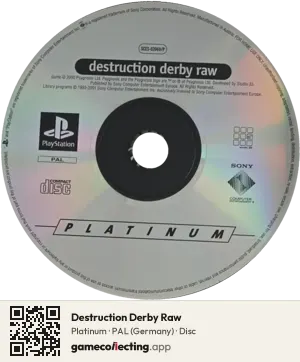 Destruction Derby Raw PlayStation, PAL disc