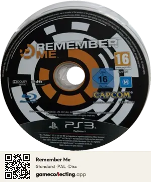 Remember Me PlayStation 3, PAL disc
