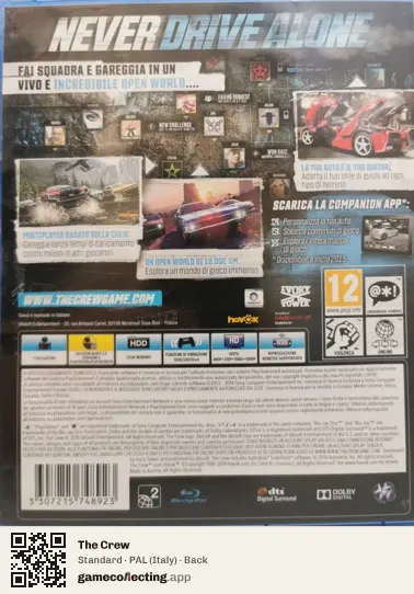 The Crew PlayStation 4, Italy box back