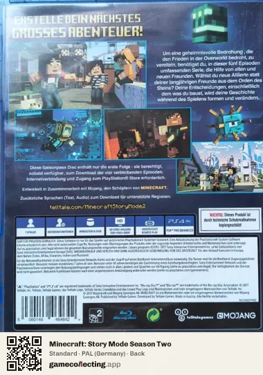 Minecraft: Story Mode Season Two PlayStation 4, Germany box back
