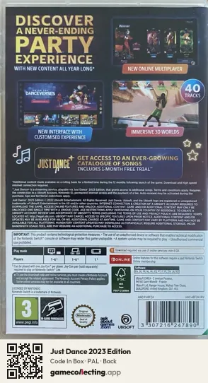 Just Dance 2023 Edition Nintendo Switch, PAL box back