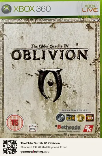 The Elder Scrolls IV: Oblivion Xbox 360, United Kingdom box front