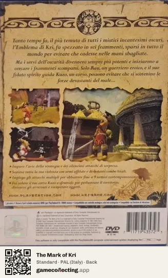 The Mark of Kri PlayStation 2, Italy box back
