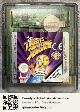 Tweety's High-Flying Adventure Game Boy Color, PAL cartridge label