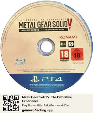 Metal Gear Solid V: The Definitive Experience PlayStation 4, PAL disc