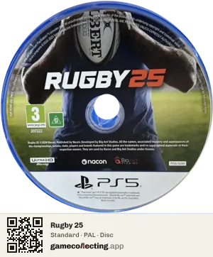 Rugby 25 PlayStation 5, PAL disc