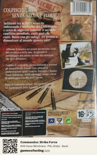 Commandos: Strike Force Computer, Italy box back
