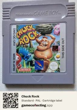 Chuck Rock Game Boy, PAL cartridge label