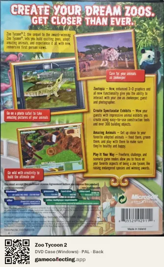 Zoo Tycoon 2 Computer, PAL box back