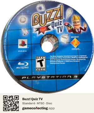 Buzz! Quiz TV PlayStation 3, NTSC disc