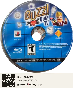 Buzz! Quiz TV PlayStation 3, NTSC disc