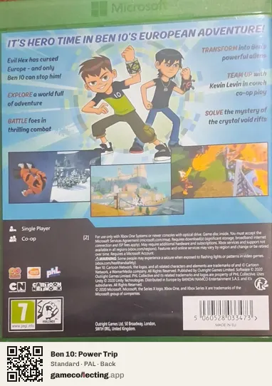 Ben 10: Power Trip Xbox One, PAL box back