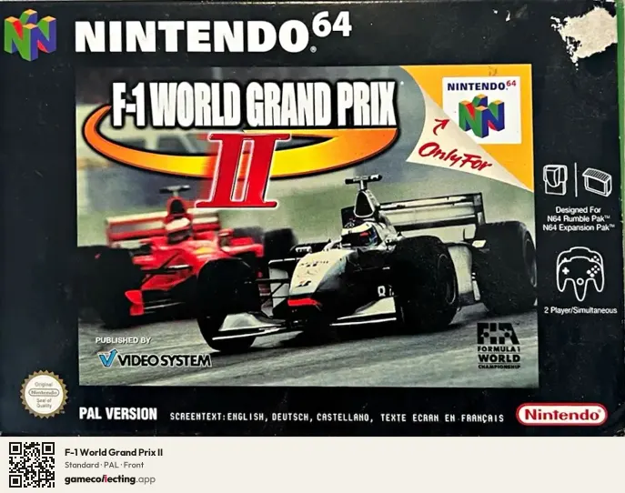 F-1 World Grand Prix II Nintendo 64, PAL box front