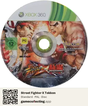 Street Fighter X Tekken Xbox 360, PAL disc