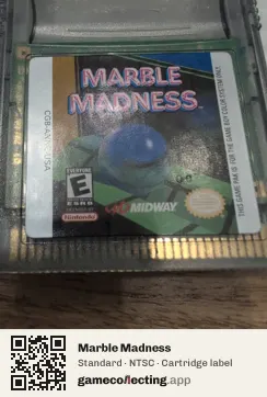 Marble Madness Game Boy Color, NTSC cartridge label