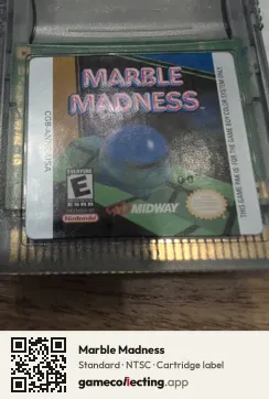 Marble Madness Game Boy Color, NTSC cartridge label