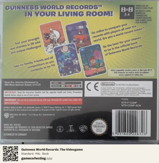 Guinness World Records: The Videogame Nintendo DS, PAL box back