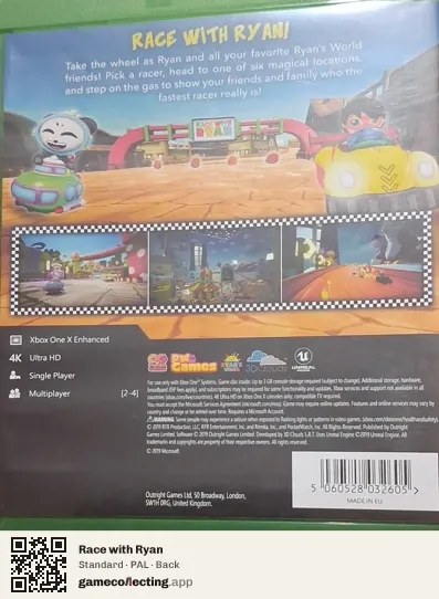 Race with Ryan Xbox One, PAL box back