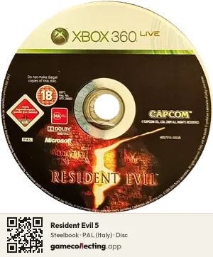 Resident Evil 5 Xbox 360, PAL disc