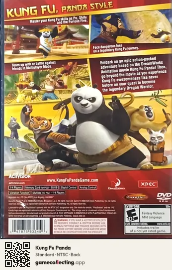 Kung Fu Panda PlayStation 2, NTSC box back