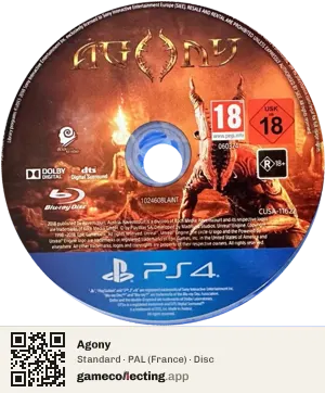 Agony PlayStation 4, PAL disc