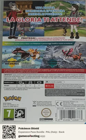 Pokémon Shield Nintendo Switch, Italy box back