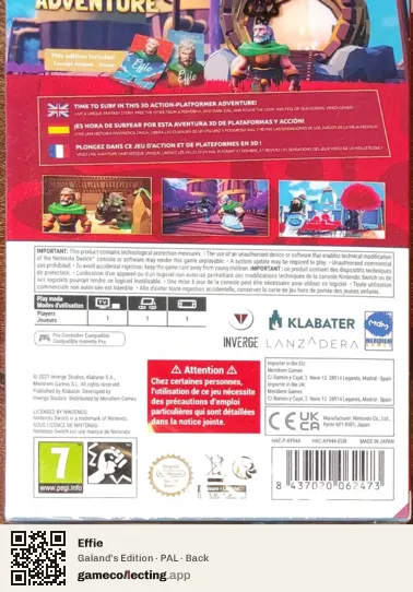 Effie Nintendo Switch, PAL box back