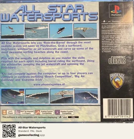 All-Star Watersports PlayStation, PAL box back