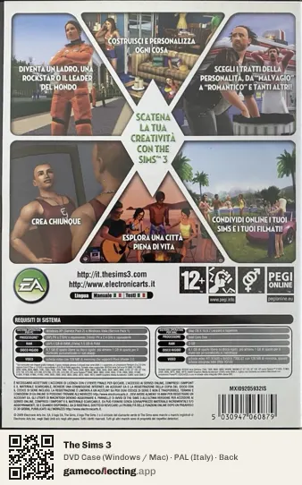 The Sims 3 Computer, Italy box back