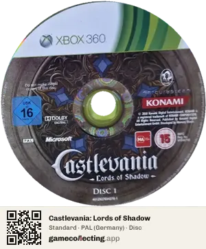 Castlevania: Lords of Shadow Xbox 360, PAL disc