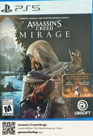 Assassin's Creed Mirage PlayStation 5, North America box front