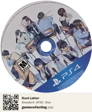 Root Letter PlayStation 4, NTSC disc