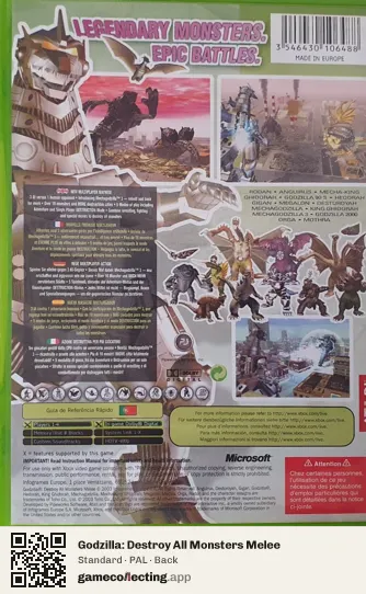 Godzilla: Destroy All Monsters Melee Xbox, PAL box back