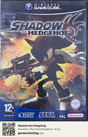 Shadow the Hedgehog Nintendo GameCube, United Kingdom box front