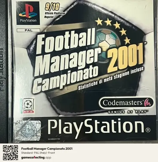 Football Manager Campionato 2001 PlayStation, Italy box front