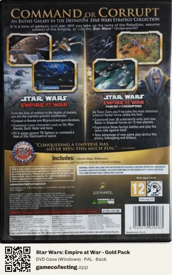 Star Wars: Empire at War - Gold Pack Computer, PAL box back
