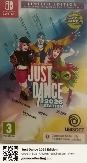 Just Dance 2026 Edition Nintendo Switch, United Kingdom box front