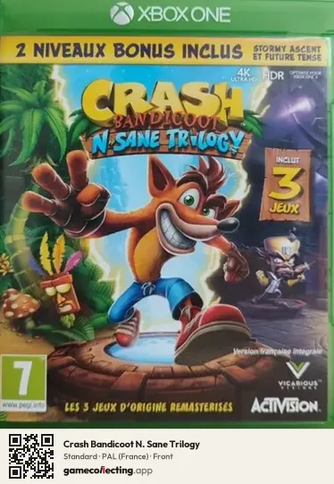 Crash Bandicoot N. Sane Trilogy Xbox One, France box front