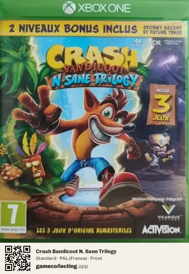 Crash Bandicoot N. Sane Trilogy Xbox One, France box front