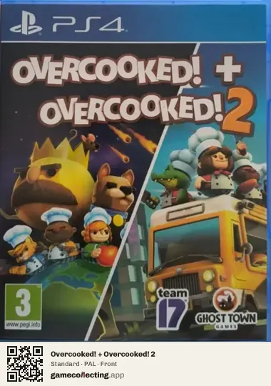 Overcooked! + Overcooked! 2 PlayStation 4, PAL box front