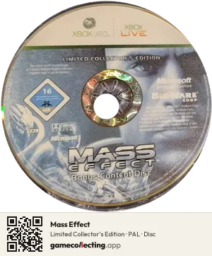 Mass Effect Xbox 360, PAL disc