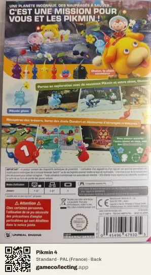 Pikmin 4 Nintendo Switch, France box back