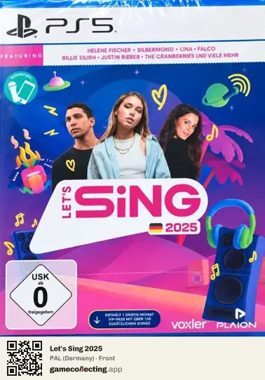 Let's Sing 2025 PlayStation 5, Germany box front