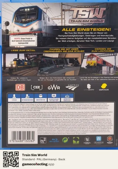 Train Sim World PlayStation 4, Germany box back