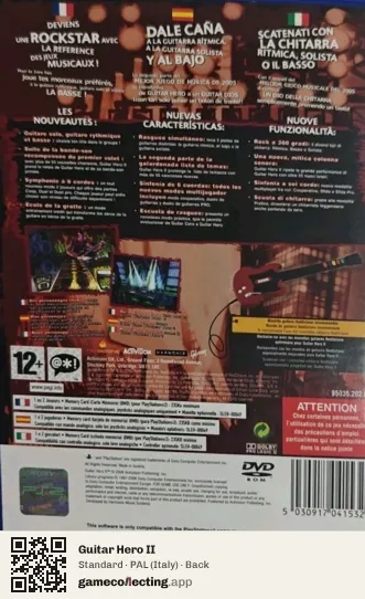 Guitar Hero II PlayStation 2, Italy box back