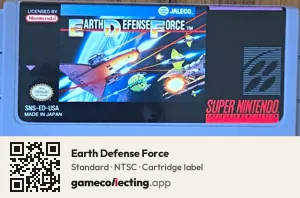 Earth Defense Force Super Nintendo Entertainment System, NTSC cartridge label
