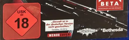 Wolfenstein: The New Order, the USK square on its front